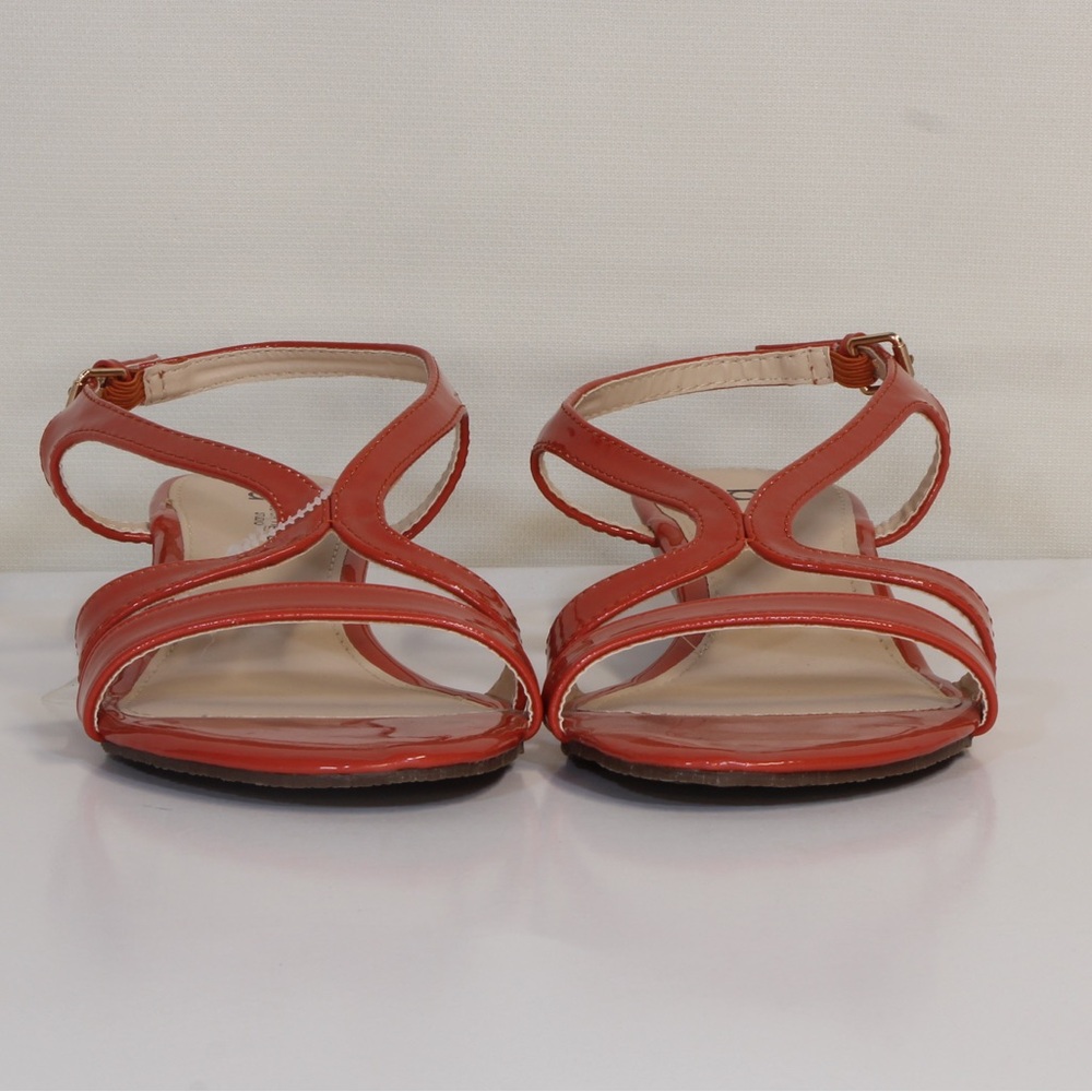 Boston Design Studio Spiced Coral Patent Leather Curve Strap Sandal NWT - Picture 5 of 12